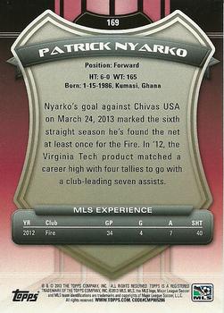 2013 Topps MLS #169 Patrick Nyarko Back