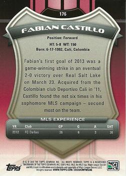2013 Topps MLS #176 Fabian Castillo Back