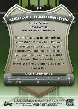 2013 Topps MLS #187 Michael Harrington Back