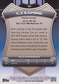 2013 Topps MLS #193 C.J. Sapong Back