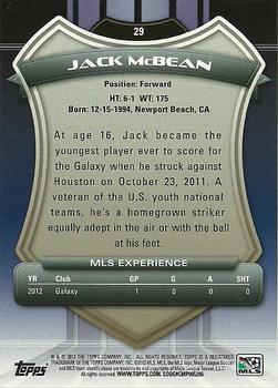 2013 Topps MLS #29 Jack McBean Back