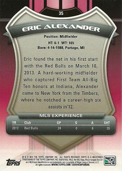 2013 Topps MLS #35 Eric Alexander Back