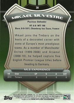 2013 Topps MLS #38 Mikael Silvestre Back