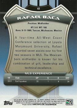 2013 Topps MLS #41 Rafael Baca Back