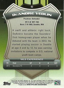 2013 Topps MLS #42 DeAndre Yedlin Back