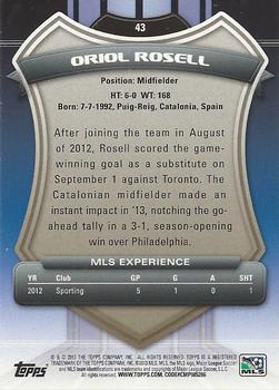2013 Topps MLS #43 Oriol Rosell Back
