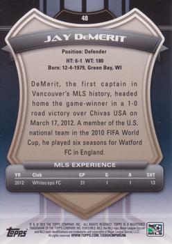 2013 Topps MLS #48 Jay DeMerit Back