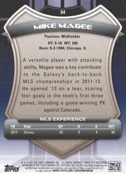 2013 Topps MLS #54 Mike Magee Back