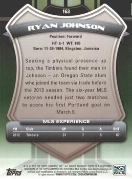 2013 Topps MLS #163 Ryan Johnson Back