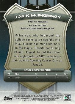 2013 Topps MLS #65 Jack McInerney Back