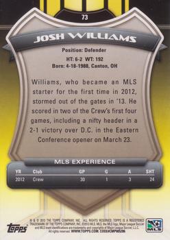 2013 Topps MLS #73 Josh Williams Back