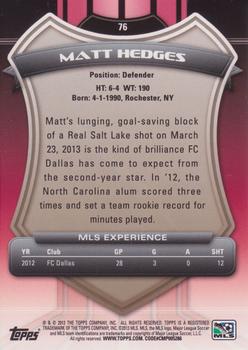 2013 Topps MLS #76 Matt Hedges Back