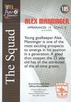 2000 Futera Fans Selection Arsenal #105 Alex Manninger Back