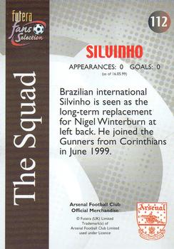2000 Futera Fans Selection Arsenal #112 Sylvinho Back
