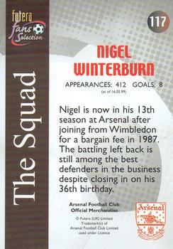 2000 Futera Fans Selection Arsenal #117 Nigel Winterburn Back