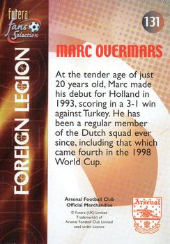 2000 Futera Fans Selection Arsenal #131 Marc Overmars Back