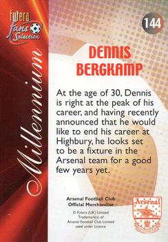 2000 Futera Fans Selection Arsenal #144 Dennis Bergkamp Back