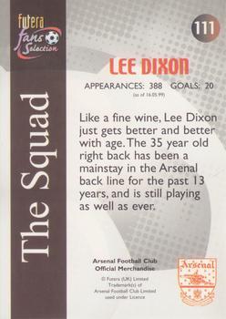 2000 Futera Fans Selection Arsenal - Foil #111 Lee Dixon Back