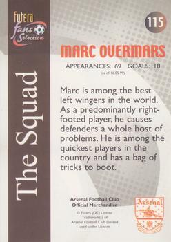 2000 Futera Fans Selection Arsenal - Foil #115 Marc Overmars Back