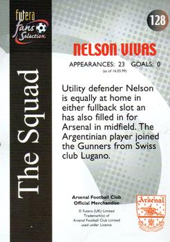 2000 Futera Fans Selection Arsenal - Foil #128 Nelson Vivas Back