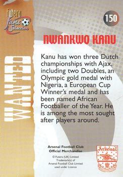 2000 Futera Fans Selection Arsenal - Foil #150 Nwankwo Kanu Back