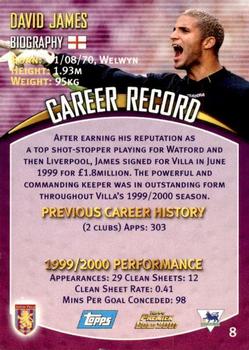 2000-01 Topps Premier Gold 2001 #8 David James Back