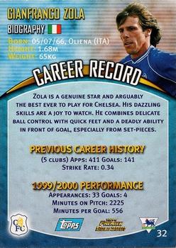 2000-01 Topps Premier Gold 2001 #32 Gianfranco Zola Back