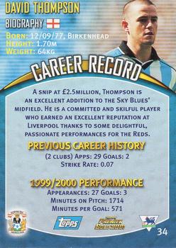 2000-01 Topps Premier Gold 2001 #34 David Thompson Back