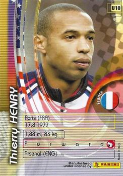2002 Panini World Cup - USA Exclusives #U10 Thierry Henry Back