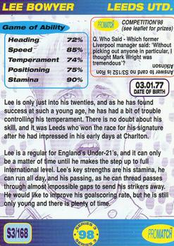 1998 Pro Match #168 Lee Bowyer Back