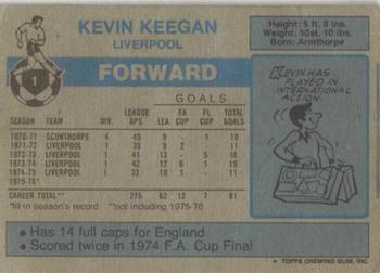 1976-77 Topps Footballer #1 Kevin Keegan Back
