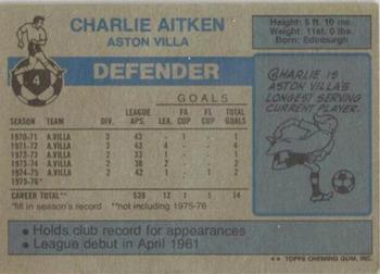 1976-77 Topps Footballer #4 Charlie Aitken Back