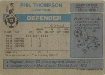1976-77 Topps Footballer #13 Phil Thompson Back