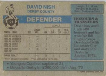 1976-77 Topps Footballer #21 David Nish Back