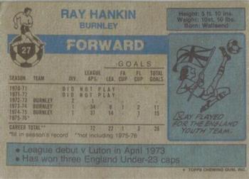 1976-77 Topps Footballer #27 Ray Hankin Back