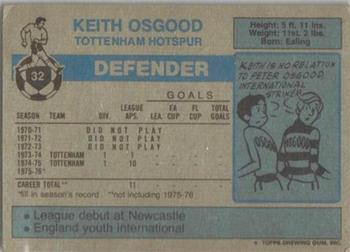 1976-77 Topps Footballer #32 Keith Osgood Back