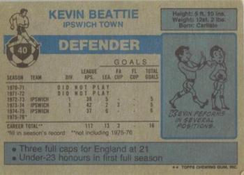 1976-77 Topps Footballer #40 Kevin Beattie Back