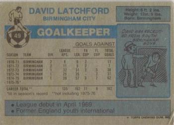 1976-77 Topps Footballer #49 Dave Latchford Back