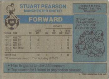 1976-77 Topps Footballer #60 Stuart Pearson Back