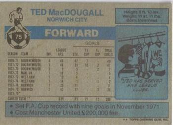 1976-77 Topps Footballer #75 Ted MacDougall Back
