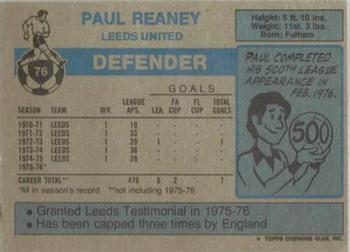 1976-77 Topps Footballer #76 Paul Reaney Back