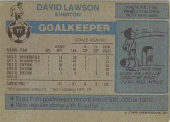 1976-77 Topps Footballer #77 David Lawson Back
