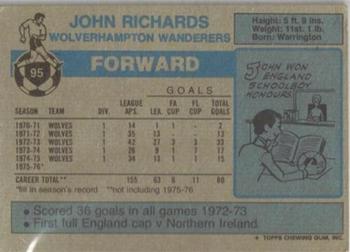1976-77 Topps Footballer #95 John Richards Back