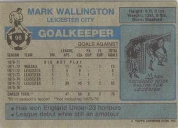 1976-77 Topps Footballer #96 Mark Wallington Back