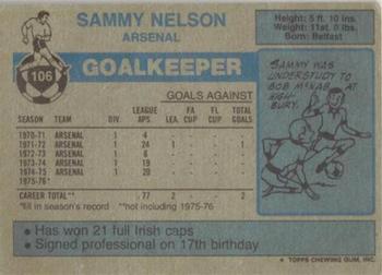 1976-77 Topps Footballer #106 Sammy Nelson Back