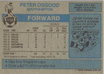 1976-77 Topps Footballer #110 Peter Osgood Back