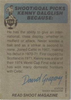 1976-77 Topps Footballer #134 Kenny Dalglish Back