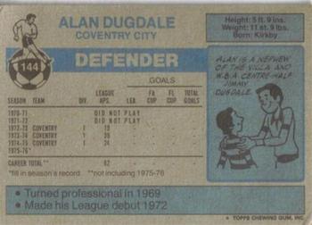 1976-77 Topps Footballer #144 Alan Dugdale Back