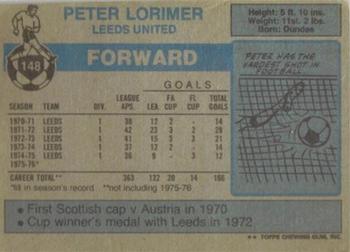 1976-77 Topps Footballer #148 Peter Lorimer Back