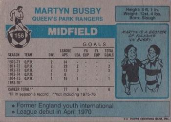 1976-77 Topps Footballer #156 Martyn Busby Back